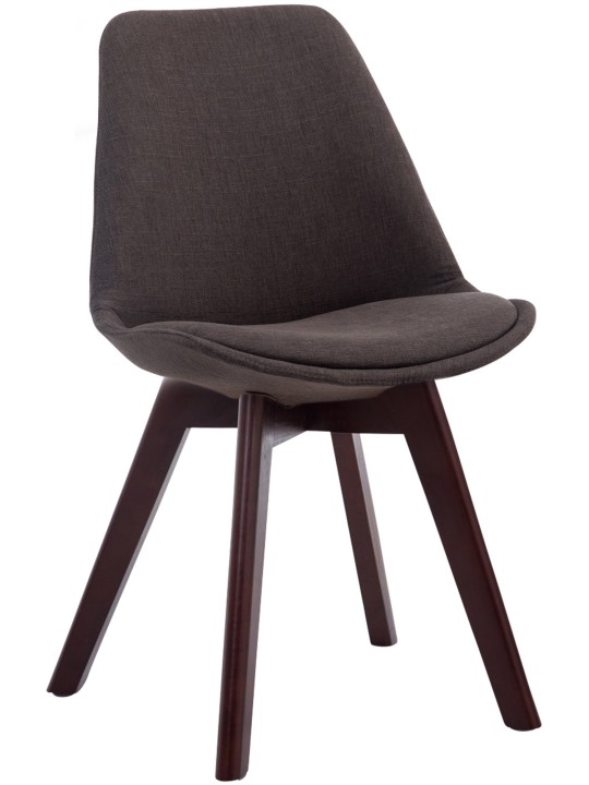 Scaun vizitator țesătură din nuc Borneo V2, gri închis