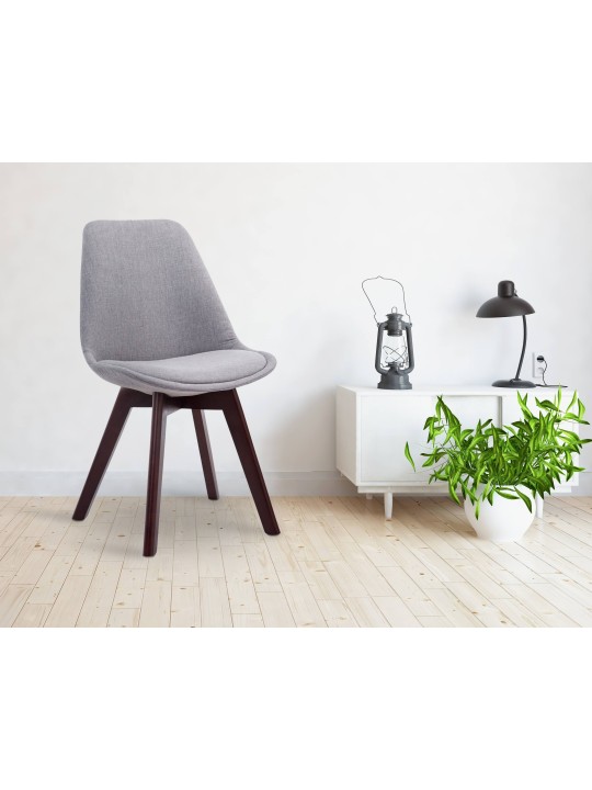 Scaun vizitator țesătură din nuc Borneo V2, gri