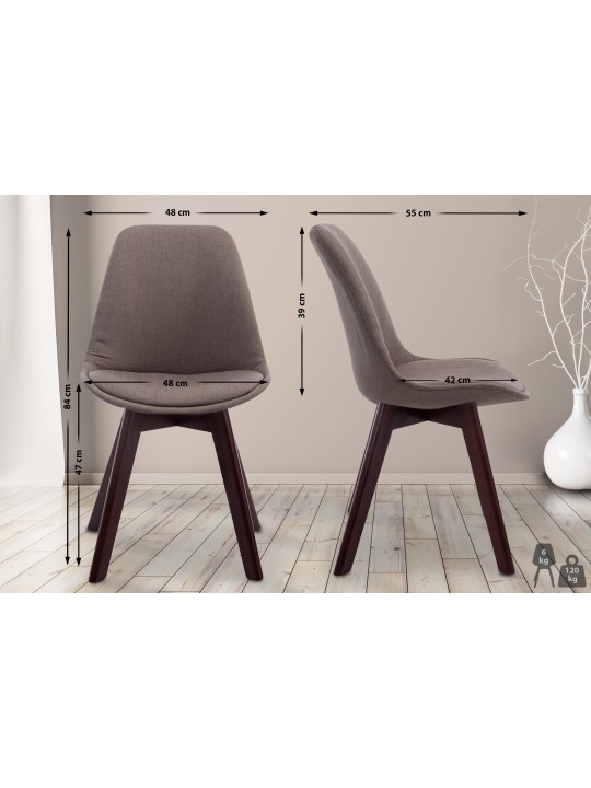 Scaun vizitator țesătură din nuc Borneo V2, taupe