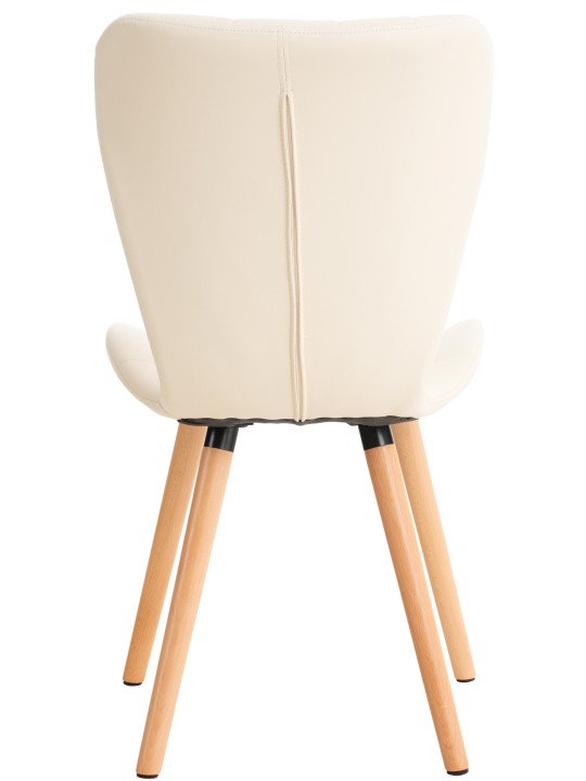 Set 2 scaune Elda imitatie piele, crem