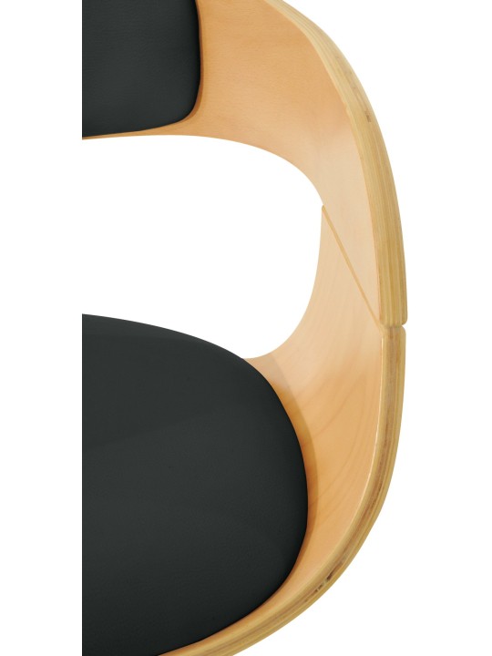 Scaun de bar Kingston C, natural/negru