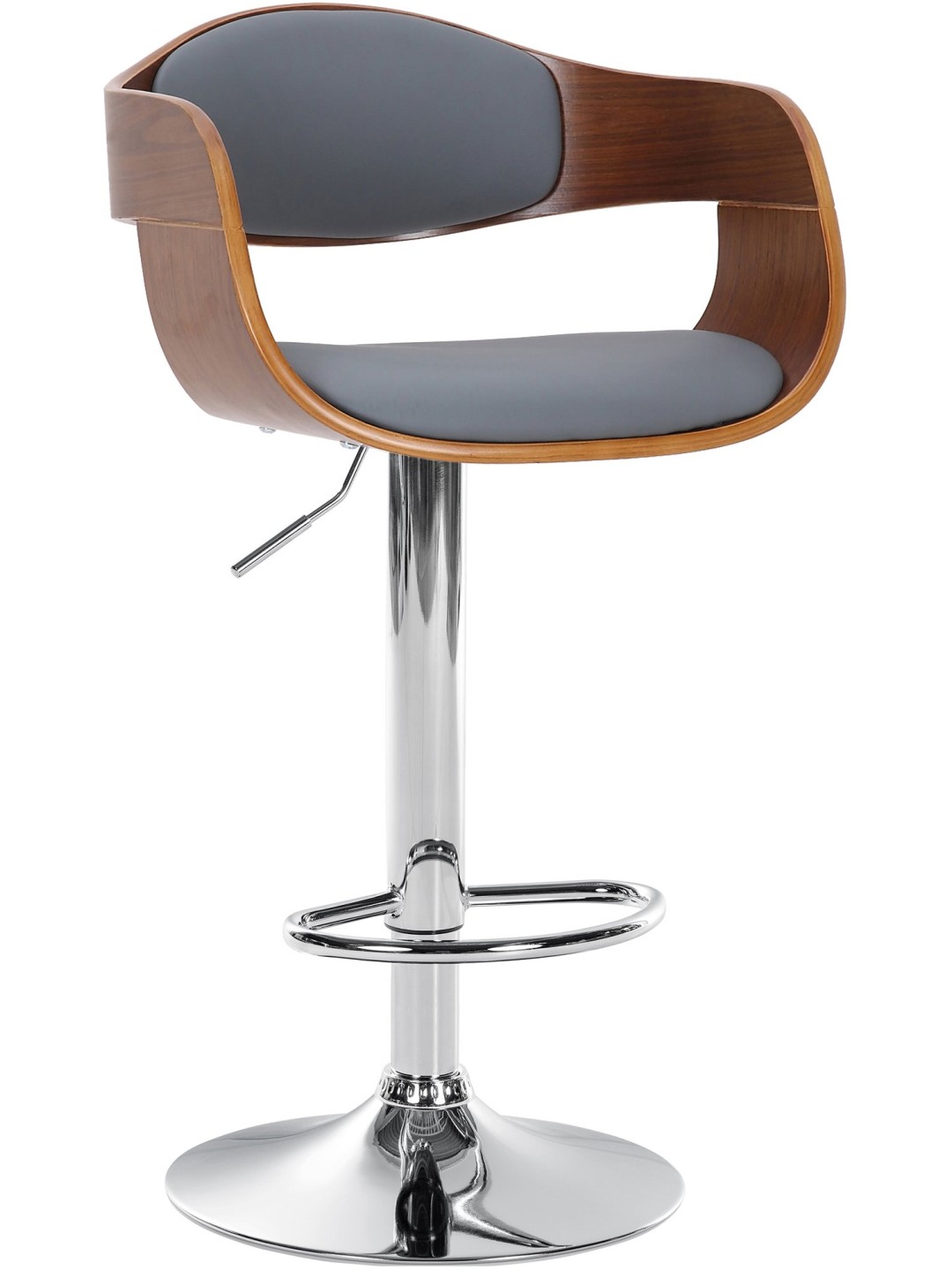 Scaun de bar Kingston C imitatie piele, nuc/gri