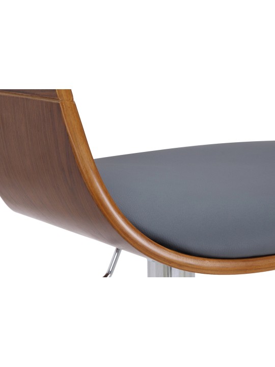 Scaun de bar Kingston C imitatie piele, nuc/gri