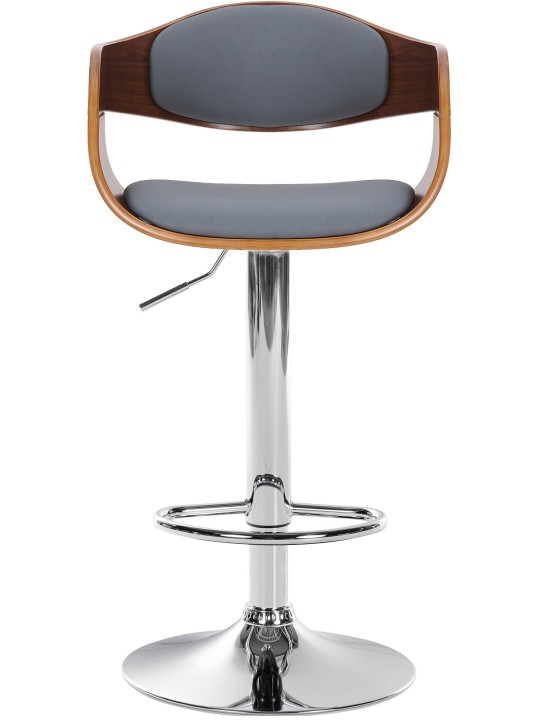 Scaun de bar Kingston C imitatie piele, nuc/gri