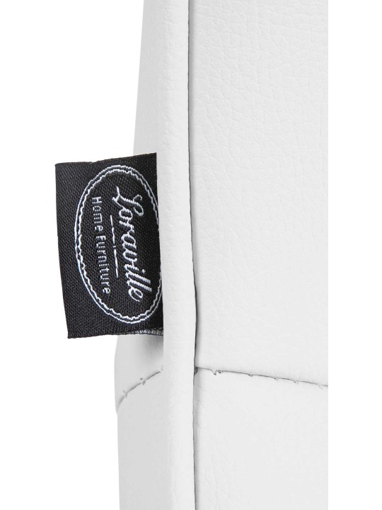 Scaun de bar Vonore imitatie piele crom, alb