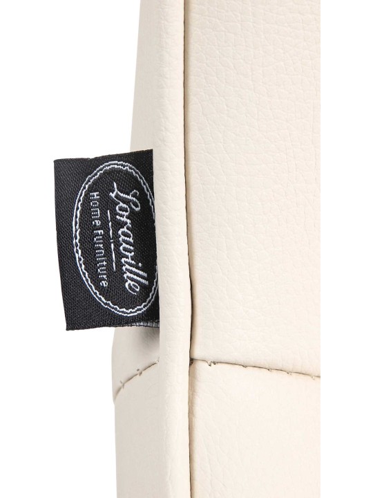 Scaun de bar Vonore imitatie piele crom, crem