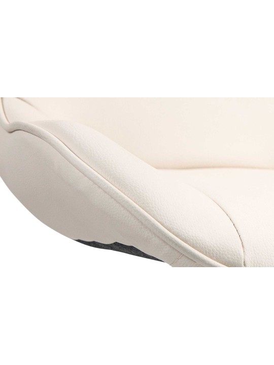 Scaun de bar Vonore imitatie piele crom, crem