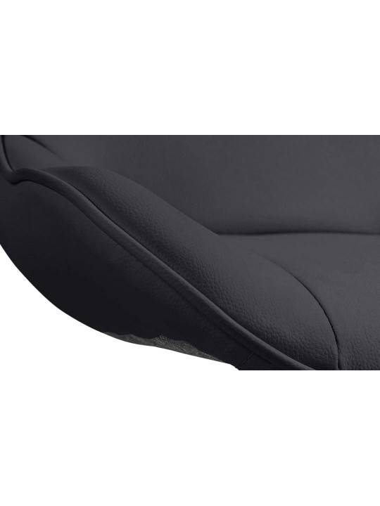 Scaun de bar Vonore imitatie piele crom, negru