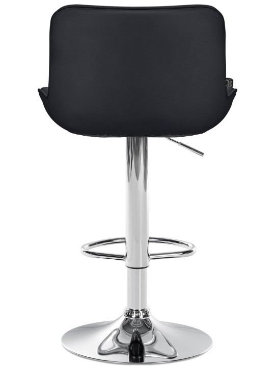 Scaun de bar Vonore imitatie piele crom, negru