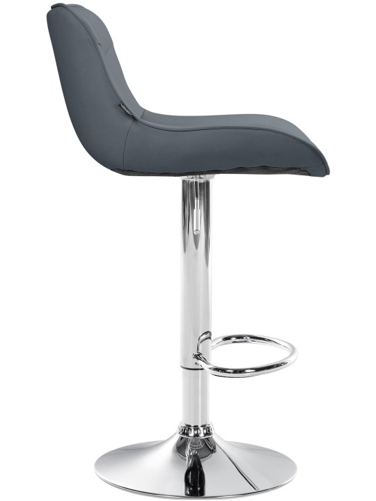 Scaun de bar Vonore imitatie piele crom, gri