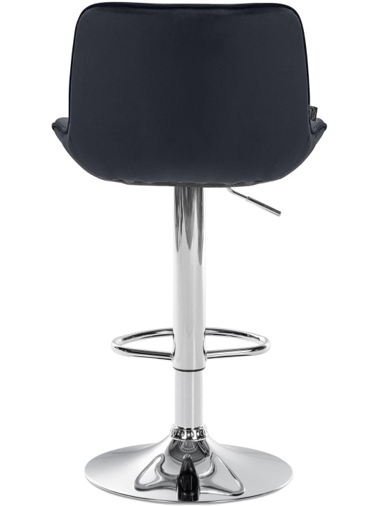 Scaun de bar Vonore catifea crom, negru