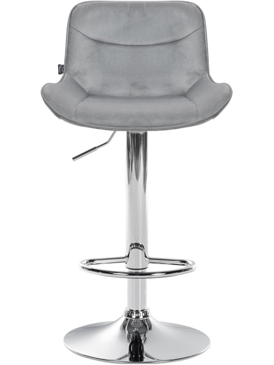 Scaun de bar Vonore catifea crom, gri