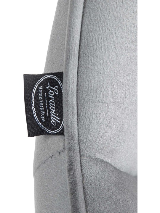 Scaun de bar Vonore catifea crom, gri