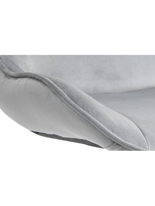 Scaun de bar Vonore catifea crom, gri