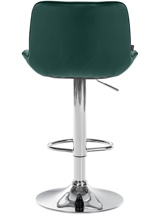Scaun de bar Vonore catifea crom, verde Scaun de bar Vonore catifea crom, verde