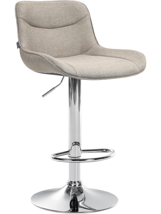 Scaun de bar Vonore stofa crom, taupe
