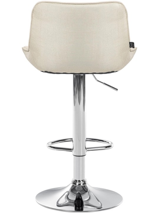 Scaun de bar Vonore stofa crom, crem