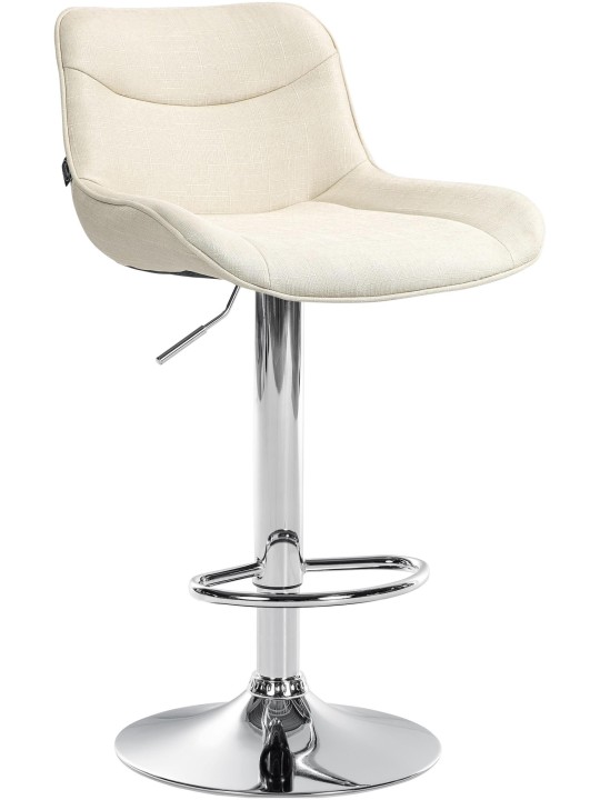 Scaun de bar Vonore stofa crom, crem