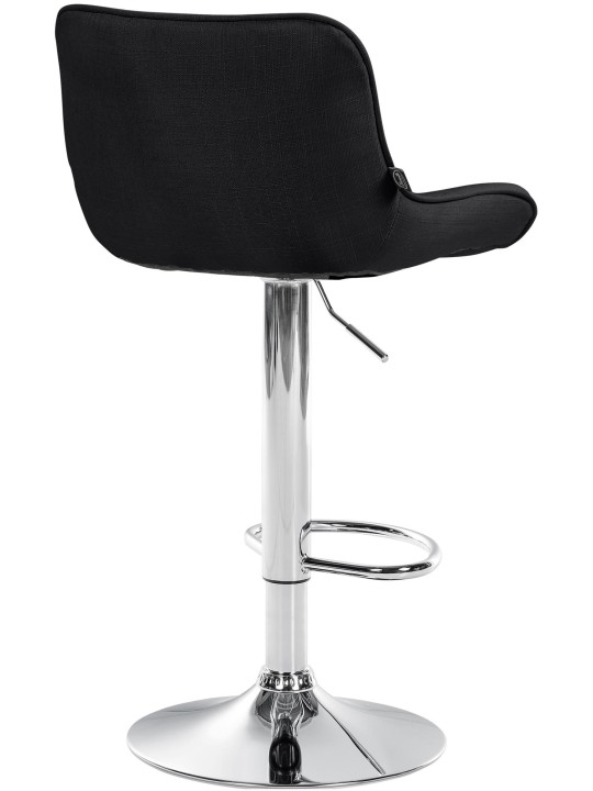 Scaun de bar Vonore stofa crom, negru
