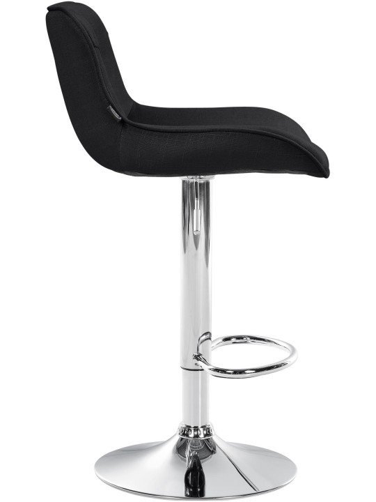 Scaun de bar Vonore stofa crom, negru