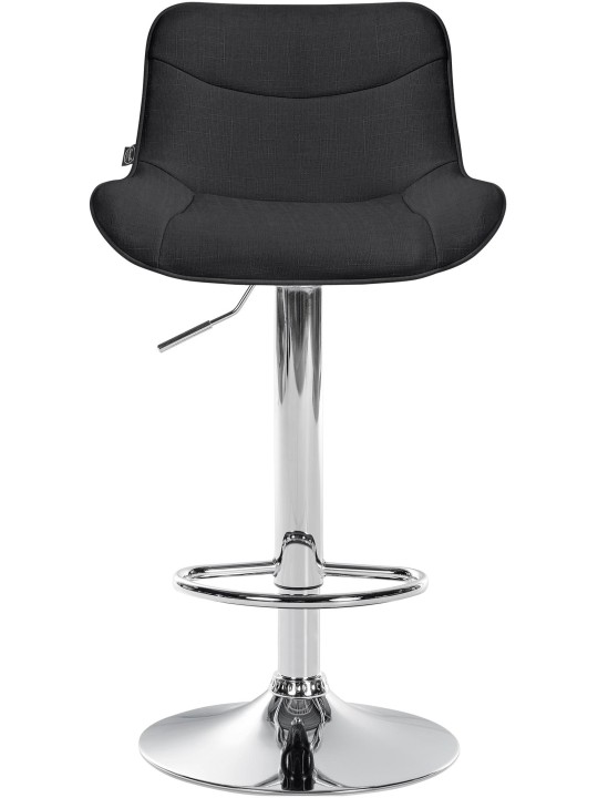 Scaun de bar Vonore stofa crom, negru