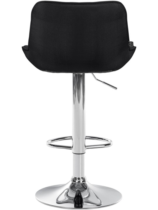Scaun de bar Vonore stofa crom, negru