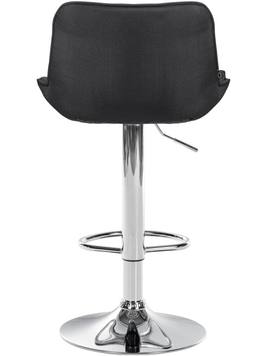 Scaun de bar Vonore stofa crom, gri închis