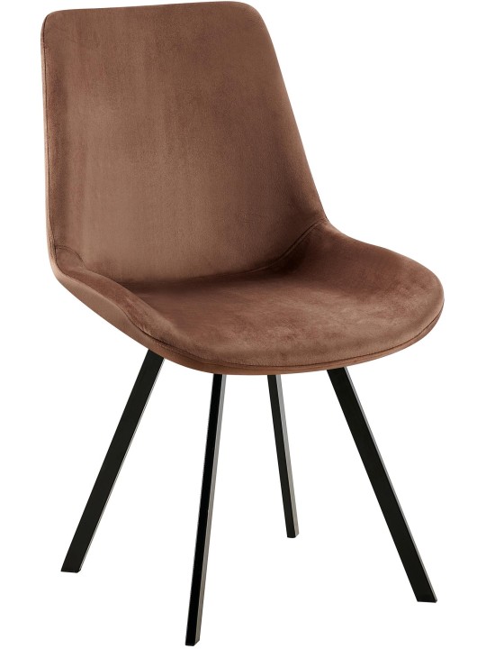 Scaun de sufragerie din catifea Lewes, maro
