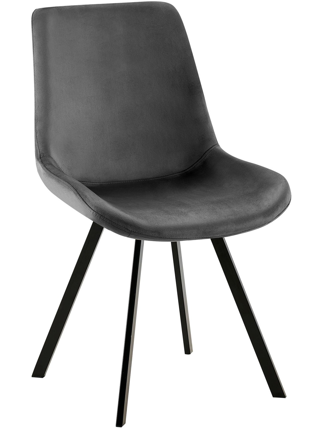 Scaun de sufragerie din catifea Lewes, gri închis