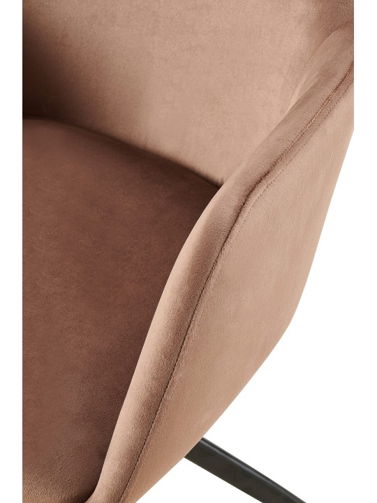 Scaun din catifea Olema, maro