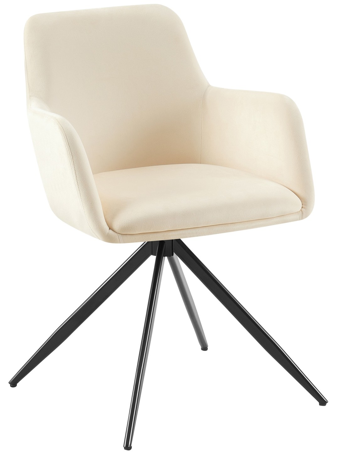 Scaun din catifea Olema, crem