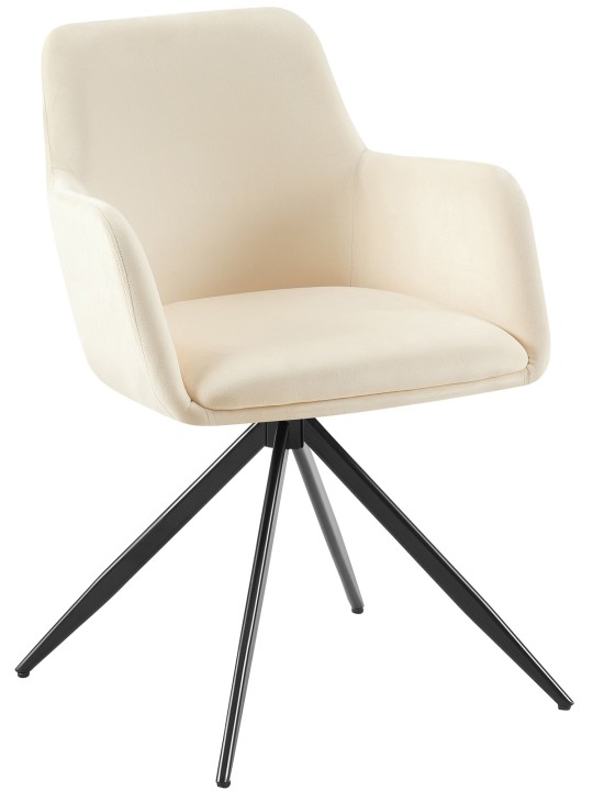 Scaun din catifea Olema, crem