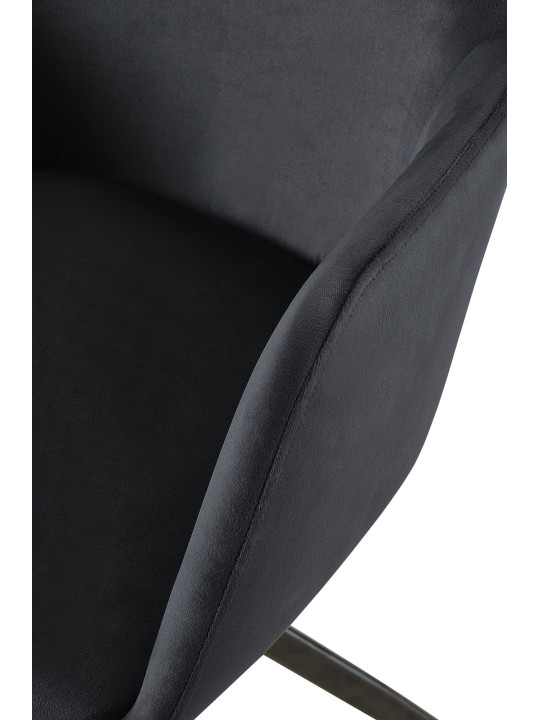 Scaun din catifea Olema, negru