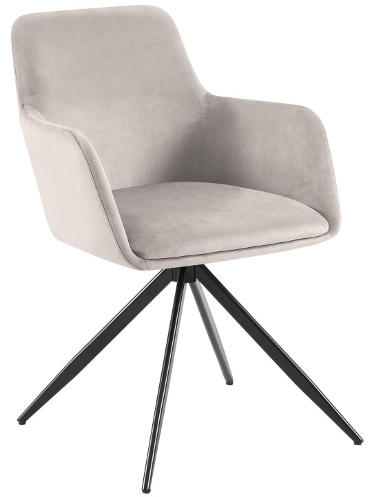 Scaun din catifea Olema, gri