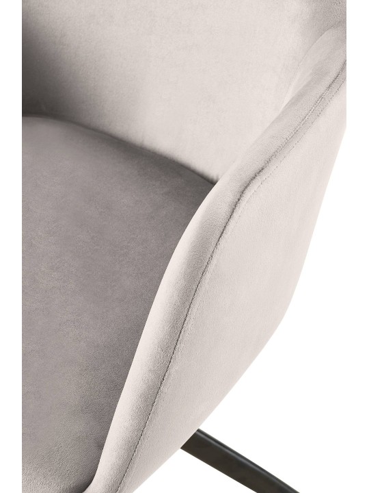 Scaun din catifea Olema, gri