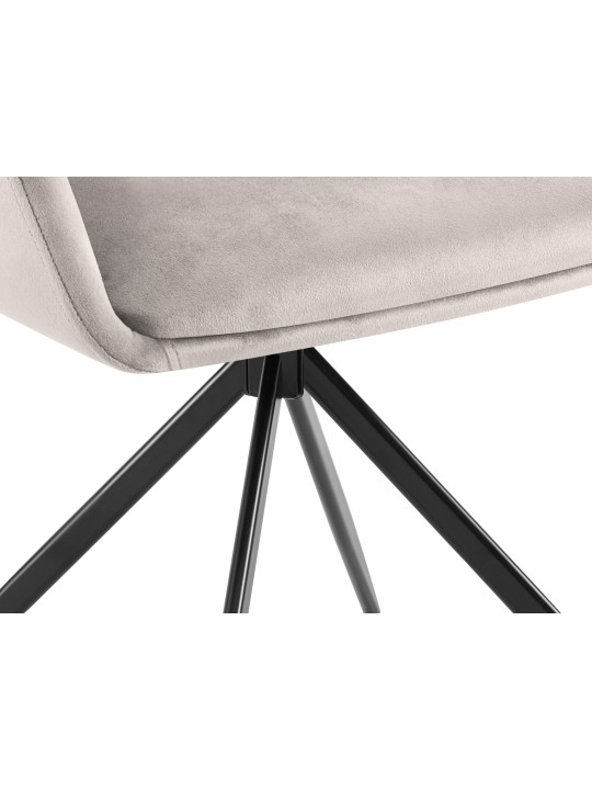 Scaun din catifea Olema, gri