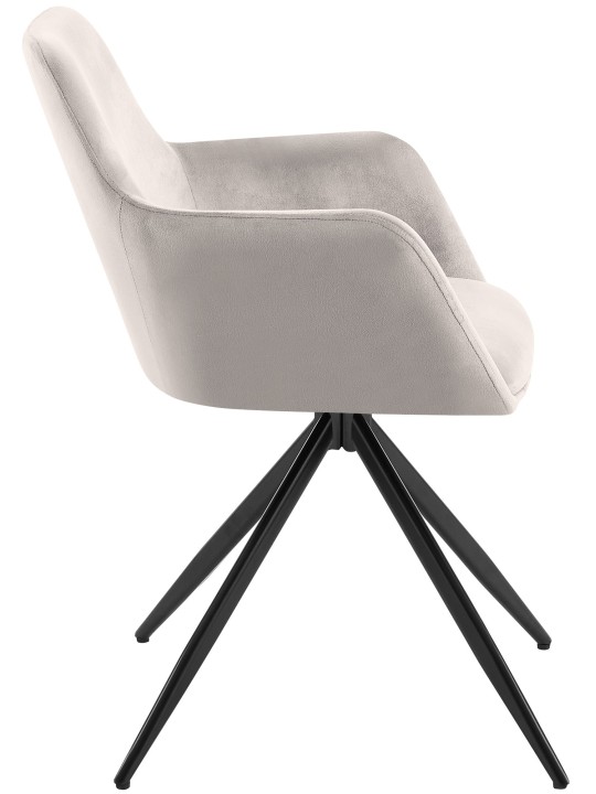 Scaun din catifea Olema, gri