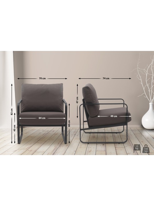 Sezlong Manea imitatie piele, maro