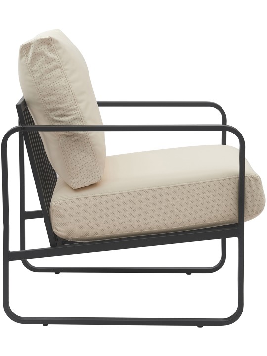 Sezlong Manea imitatie piele, crem