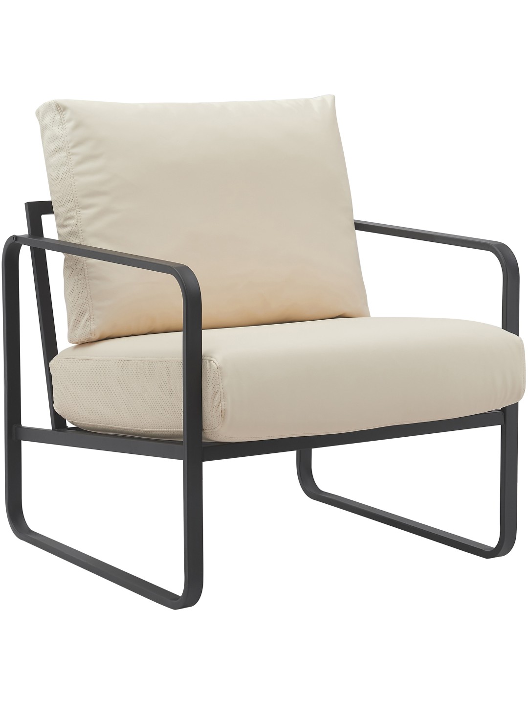 Sezlong Manea imitatie piele, crem