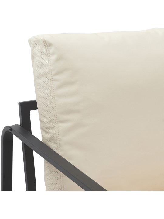 Sezlong Manea imitatie piele, crem