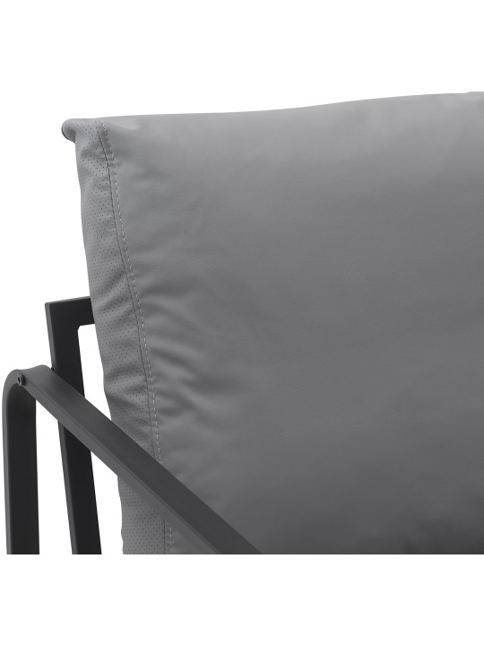 Sezlong Manea imitatie piele, gri