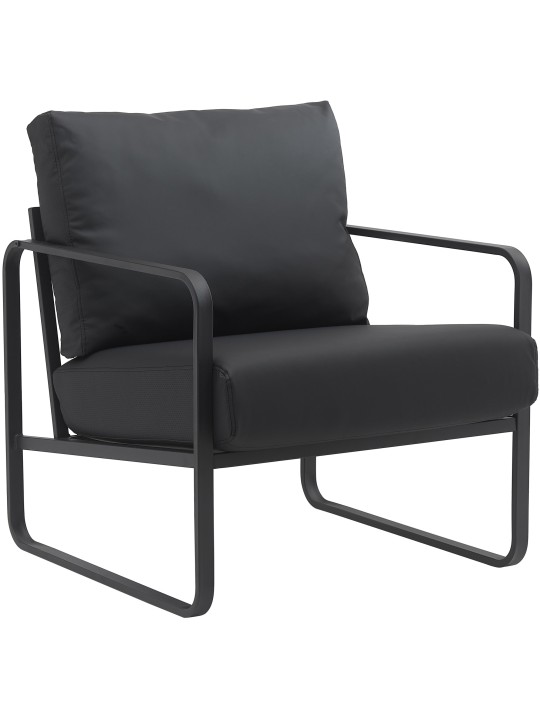 Sezlong Manea imitatie piele, negru