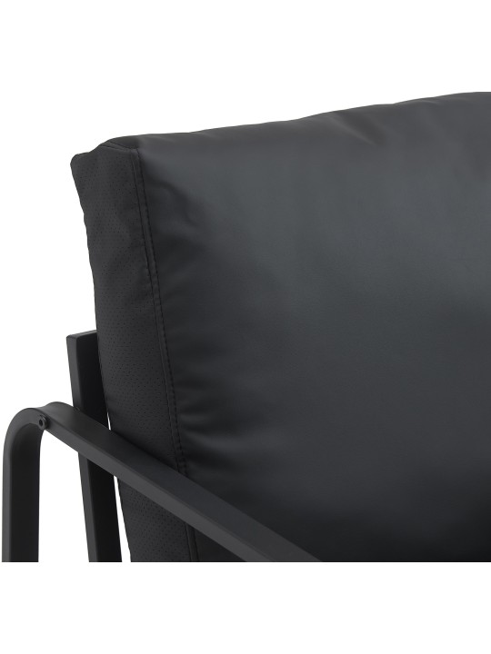 Sezlong Manea imitatie piele, negru