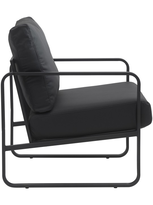 Sezlong Manea imitatie piele, negru