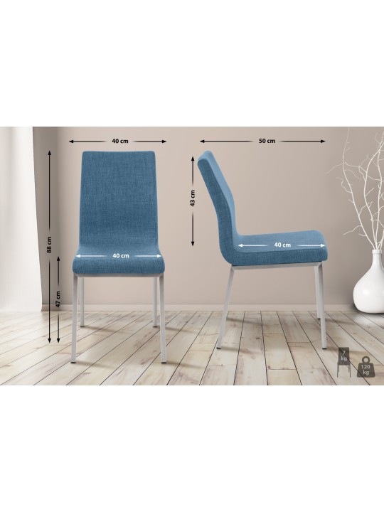 Scaun de sufragerie Colmar FABRIC, albastru Scaun de sufragerie Colmar FABRIC, albastru