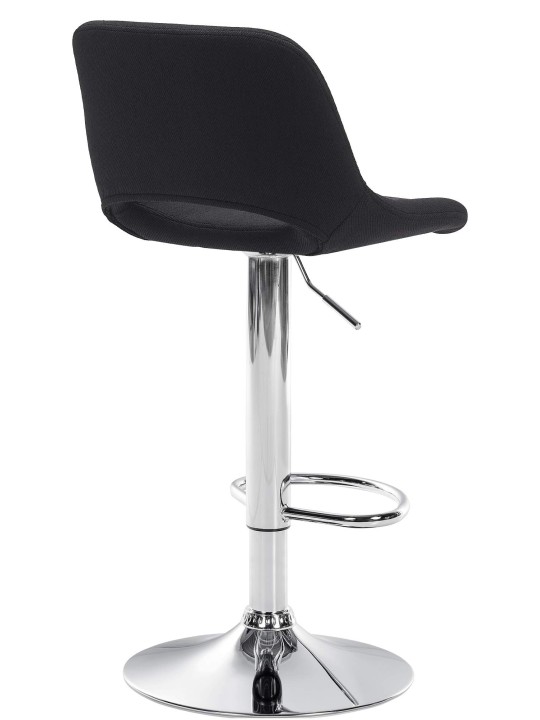 Scaun de bar Camden stofa crom, negru