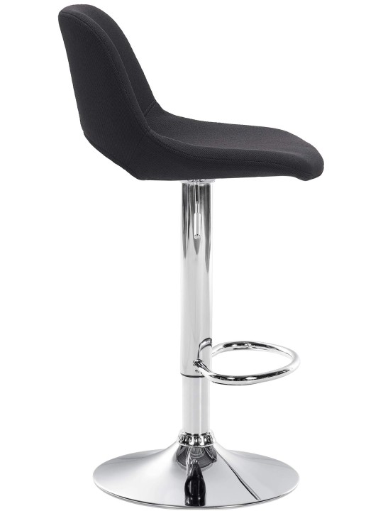 Scaun de bar Camden stofa crom, negru