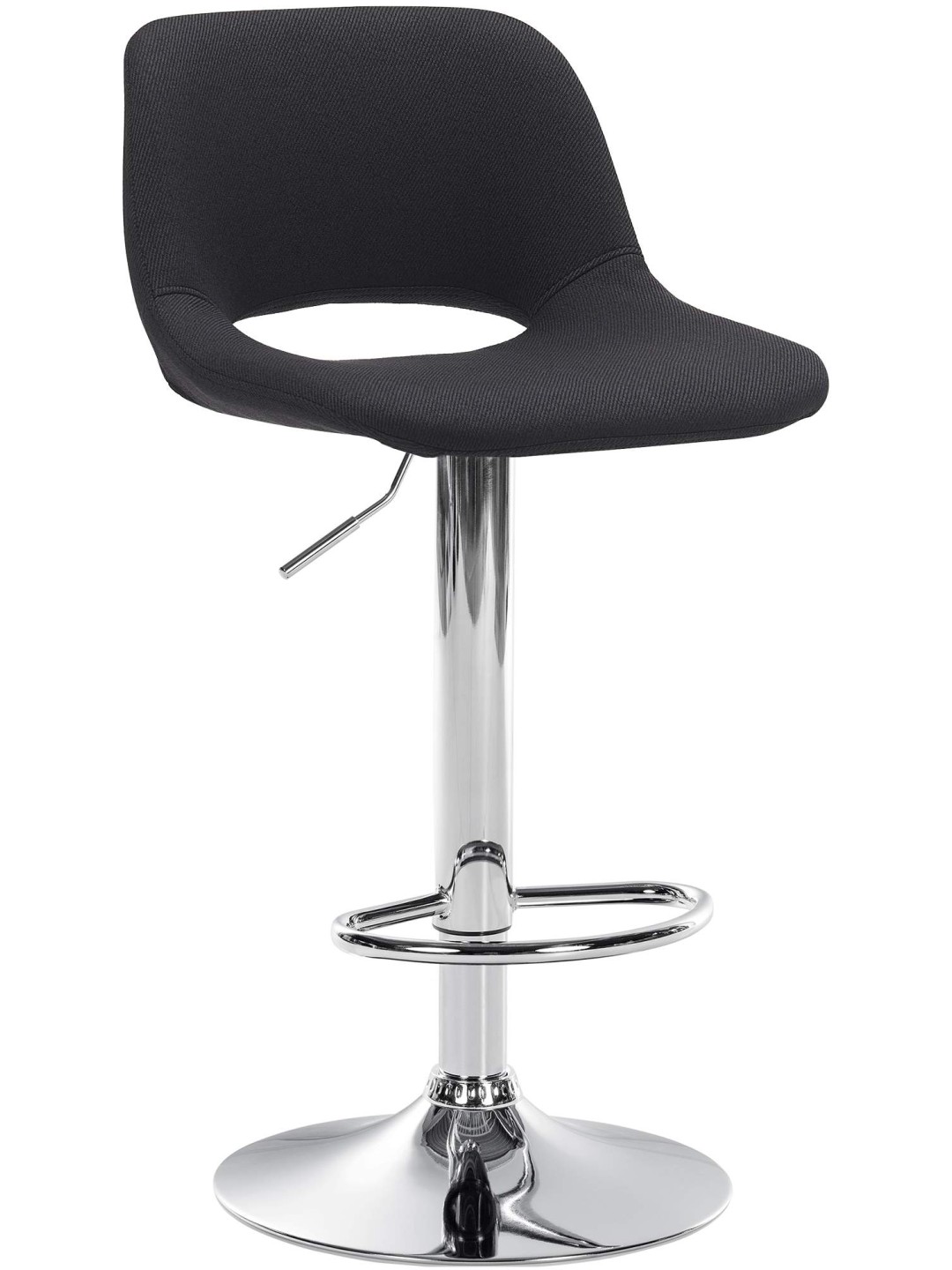 Scaun de bar Camden stofa crom, negru