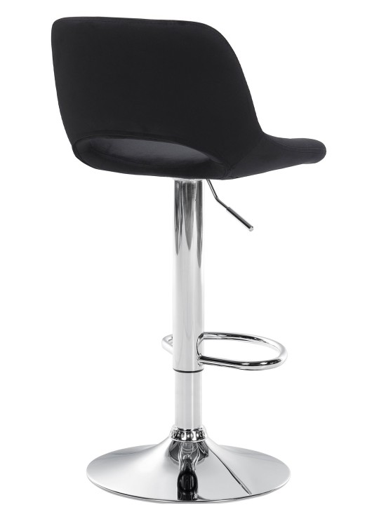 Scaun de bar Camden catifea crom, negru